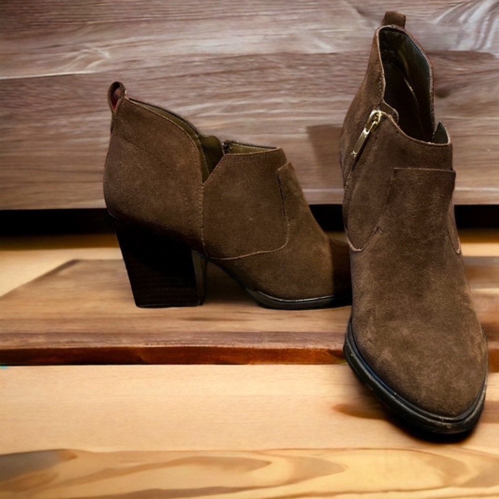 Marc Fisher Brown Suede Ankle Booties